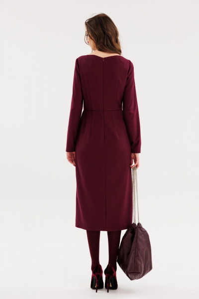 Платье миди полуприлегающего силуэта из текстиля EOLA 2669 бордовый - фото 2