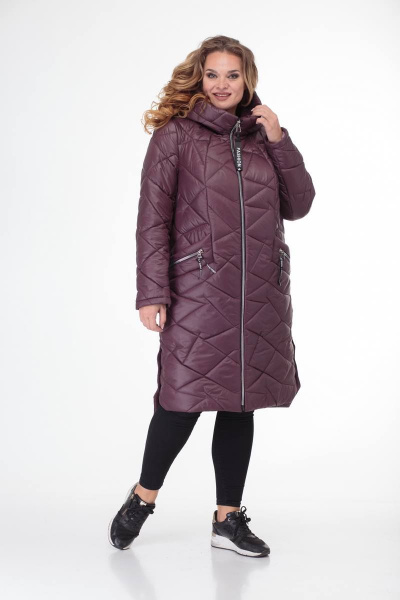 Пальто TrikoTex Stil М3420 вишня - фото 5