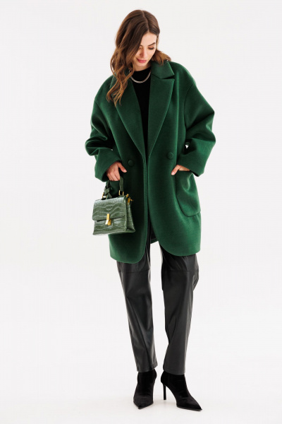 Брюки зауженные из экокожи с горизонтальными подрезами EOLA 2713 черный - фото 5