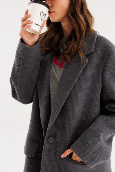 Джемпер прямого силуэта из трикотажа для демисезона EOLA 2714 серый - фото 13