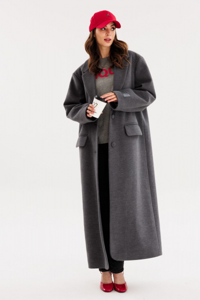 Джемпер прямого силуэта из трикотажа для демисезона EOLA 2714 серый - фото 11