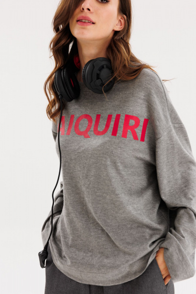 Джемпер прямого силуэта из трикотажа для демисезона EOLA 2714 серый - фото 6