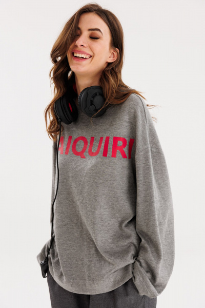 Джемпер прямого силуэта из трикотажа для демисезона EOLA 2714 серый - фото 5