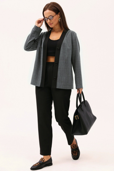 Деловой костюм из вискозы: жакет и брюки, универсальный стиль Angelina & Сompany 1157 - фото 2