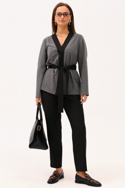 Деловой костюм из вискозы: жакет и брюки, универсальный стиль Angelina & Сompany 1157 - фото 1