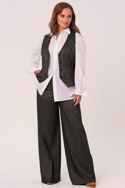 Классический брючный комплект с жилеткой, рубашкой и брюками Angelina & Сompany 1159 - фото 1
