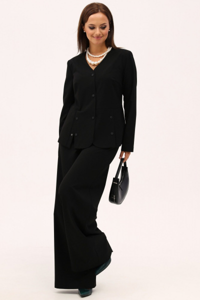 Деловой костюм 2-ку жакет и брюки с высокой посадкой Angelina & Сompany 1161 - фото 7