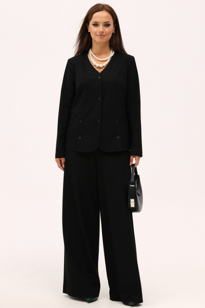 Деловой костюм 2-ку жакет и брюки с высокой посадкой Angelina & Сompany 1161 - фото 5