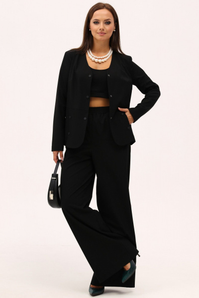 Деловой костюм 2-ку жакет и брюки с высокой посадкой Angelina & Сompany 1161 - фото 4