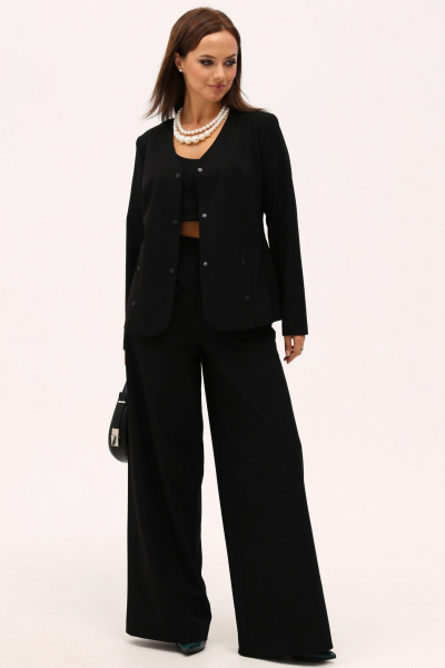 Деловой костюм 2-ку жакет и брюки с высокой посадкой Angelina & Сompany 1161 - фото 3