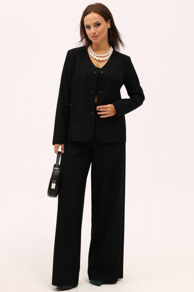 Деловой костюм 2-ку жакет и брюки с высокой посадкой Angelina & Сompany 1161 - фото 1