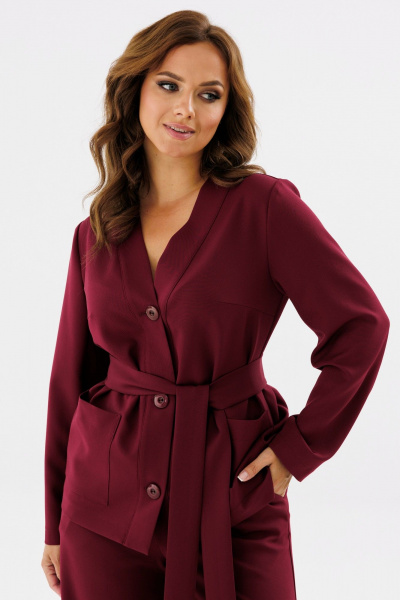 Костюм 2-ка: жакет и узкие джинсы из вискозы и текстиля Angelina & Сo 1162 - фото 9