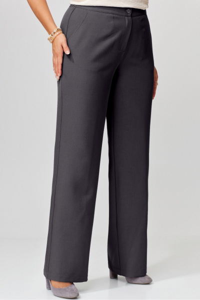 Демисезонные брюки прямого силуэта из текстиля Fita 20264 графит - фото 4