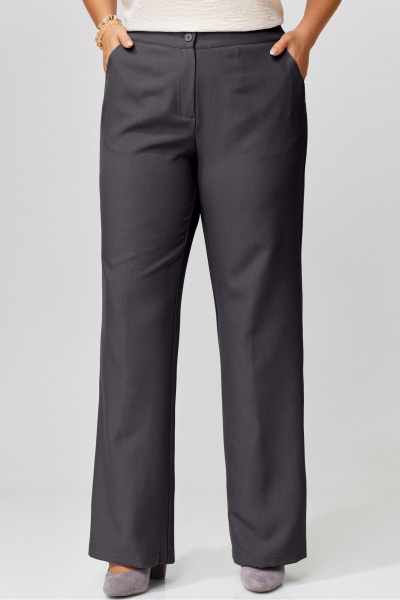Демисезонные брюки прямого силуэта из текстиля Fita 20264 графит - фото 3
