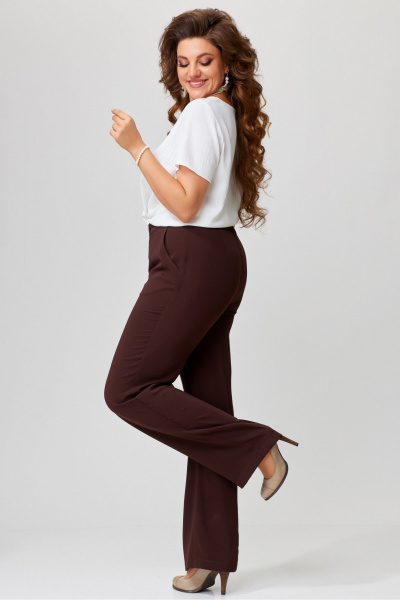 Майка-топ из легкой жатой ткани с декоративной печатью Fita 20357 молочно-белый - фото 8