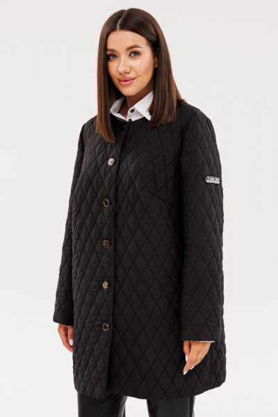 Черный жакет на подкладке со стеганым полотном Ларс Стиль 968 - фото 3