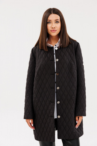 Черный жакет на подкладке со стеганым полотном Ларс Стиль 968 - фото 2