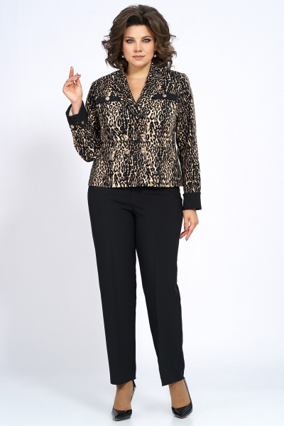 Костюм 2-ка из трапециевидного жакета и широких брюк Alani Collection 2187 - фото 3