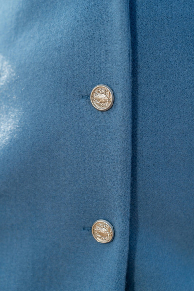 Пальто с пиджачным воротником, синее, свободного кроя Andina 1004 индиго - фото 8