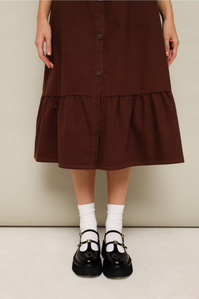 Джинсовое платье с воланом, карманами и ремнем PUR PUR 11-320 - фото 3