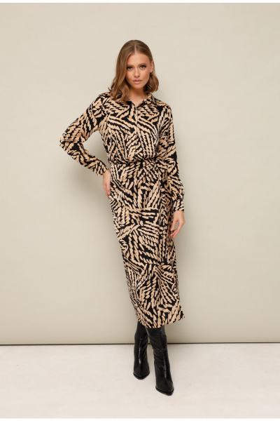 Платье с запахом и резинкой по талии из струящейся ткани PUR PUR 11-304/2 - фото 2