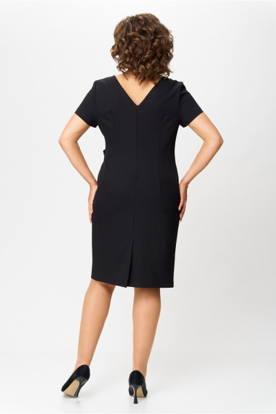 Черное платье из вискозы и текстиля, деловой стиль, круглый год Moda Versal П1462 черный - фото 5