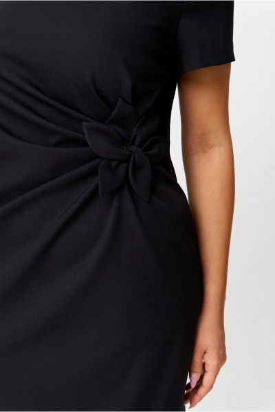 Черное платье из вискозы и текстиля, деловой стиль, круглый год Moda Versal П1462 черный - фото 4