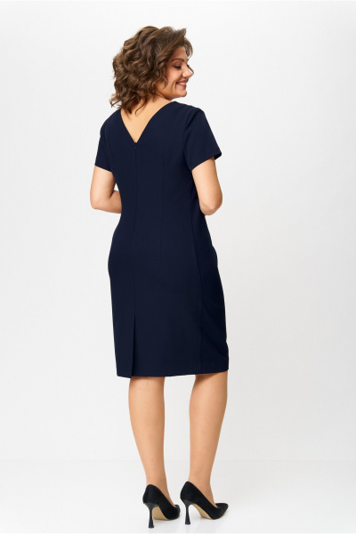 Деловое синее платье на трикотажной подкладке Moda Versal П1462 т.синий - фото 5