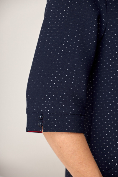 Деловое и повседневное синее платье с деталями, демисезон Moda Versal П2063 т.синий+красный - фото 5