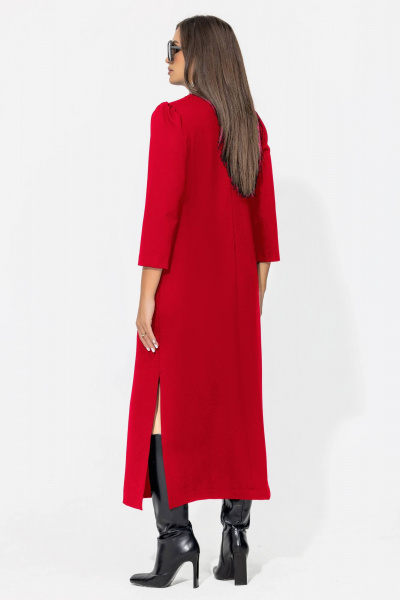 Миди платье со съемным галстуком из премиального трикотажа Gold Style 2669 красный - фото 10