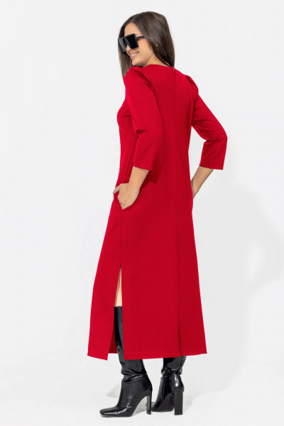 Миди платье со съемным галстуком из премиального трикотажа Gold Style 2669 красный - фото 9