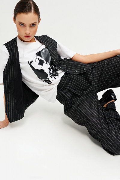 Комфортный жилет из текстиля для стильных луков Noche mio 3.009 - фото 1