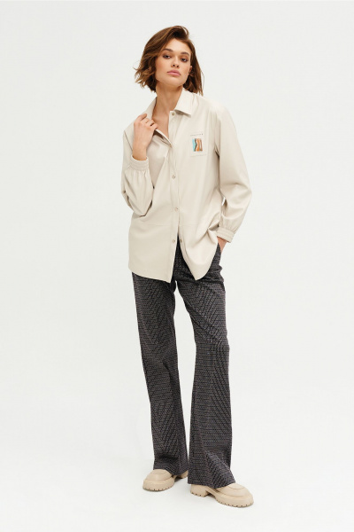 Рубашка из экокожи с классическим кроем Noche mio 6.009 HENNESSY - фото 1