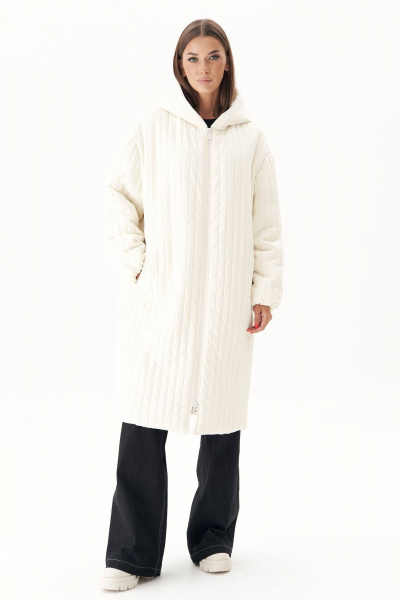 Пальто демисезонное оверсайз с капюшоном из плащёвой ткани Fantazia Mod 4911 - фото 2