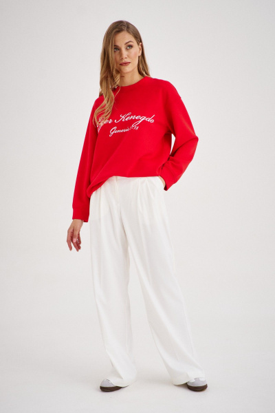 Красный свитшот с надписью в стиле Old money EZER 1601 алый - фото 6