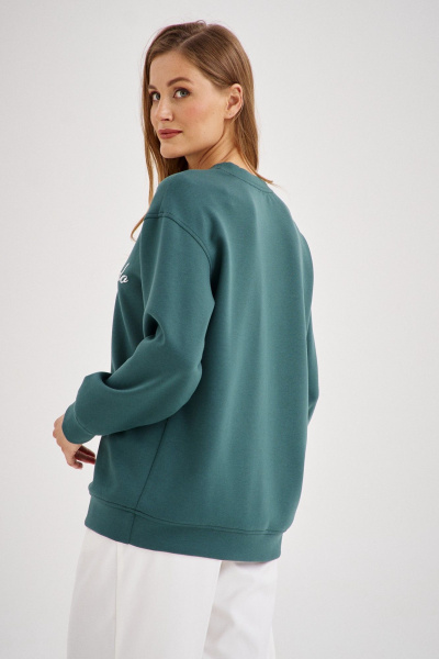 Зеленый свитшот из трикотажа с свободным кроем EZER 1602 глубокий_зеленый - фото 7