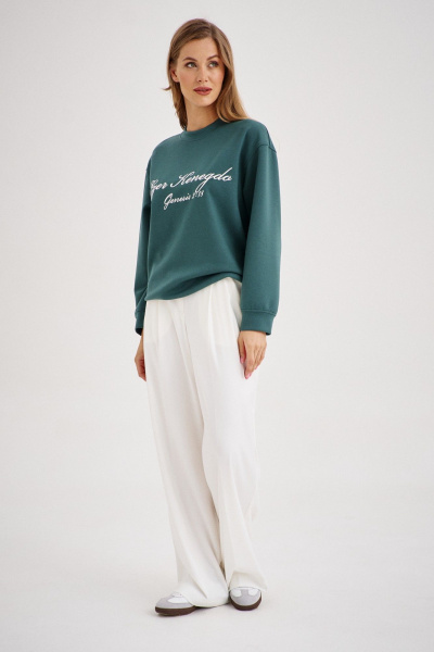 Зеленый свитшот из трикотажа с свободным кроем EZER 1602 глубокий_зеленый - фото 6