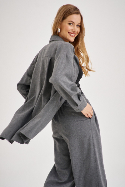 Брюки и рубашка из трикотажа с накладными карманами EZER 2091 серый_меланж - фото 7