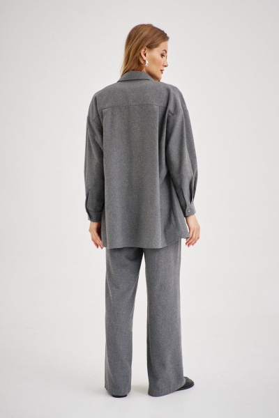Брюки и рубашка из трикотажа с накладными карманами EZER 2091 серый_меланж - фото 5