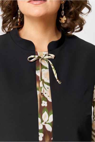 Платье прямого силуэта с нагрудными вытачками и карманами Moda Versal П2104 черный - фото 9