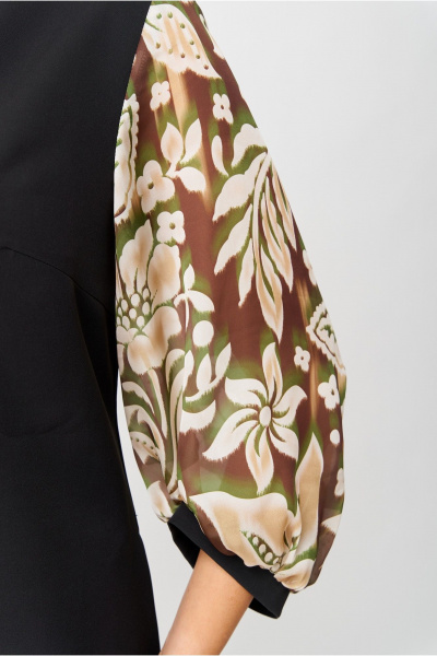 Платье прямого силуэта с нагрудными вытачками и карманами Moda Versal П2104 черный - фото 8