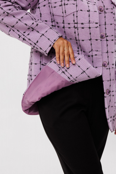 Стильный жакет в стиле «шанель» с накладными карманами Mubliz 020 лаванда - фото 8