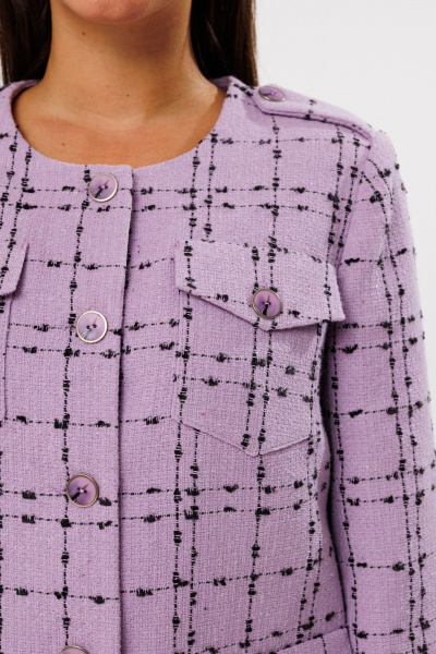 Стильный жакет в стиле «шанель» с накладными карманами Mubliz 020 лаванда - фото 7