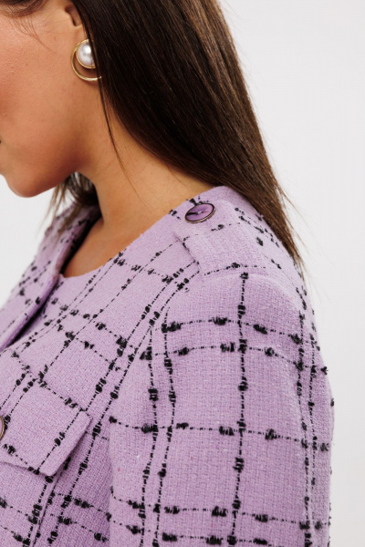 Стильный жакет в стиле «шанель» с накладными карманами Mubliz 020 лаванда - фото 4