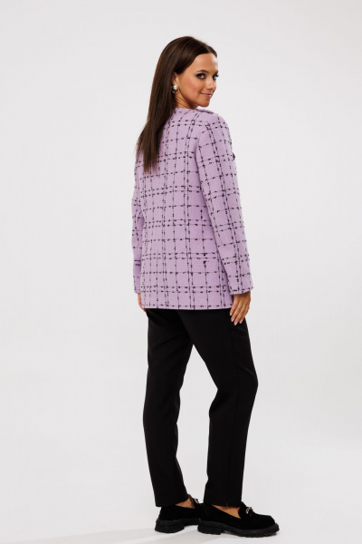 Стильный жакет в стиле «шанель» с накладными карманами Mubliz 020 лаванда - фото 2