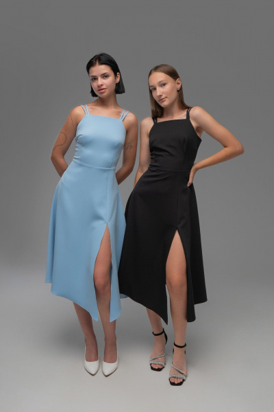 Вечернее платье черное в классическом стиле AVEEVA 5207 черный - фото 3