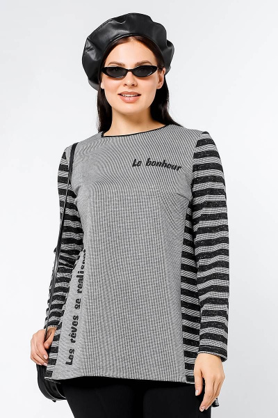 Туника La rouge 9001 серый-(гусиная-лапка) - фото 1