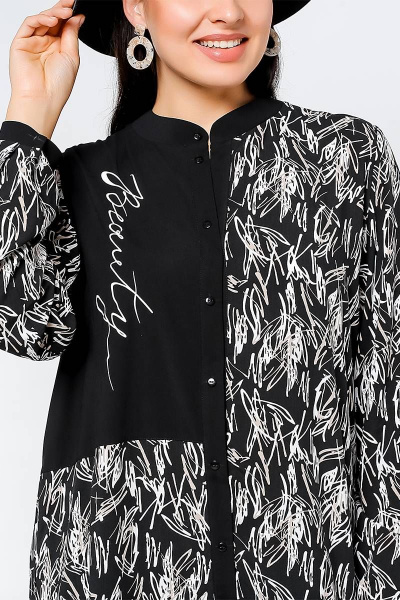 Туника La rouge 9039 черный-набивной - фото 5