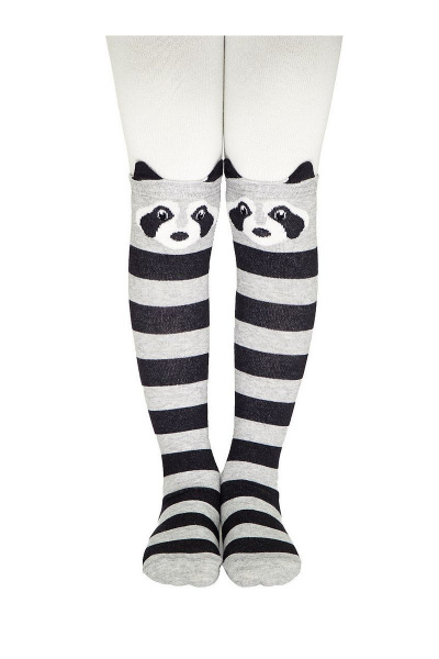 Детские демисезонные хлопковые мультиколорные колготки с ушками CONTE Conte-kids_TIP-TOP_Еноты_444 - фото 2