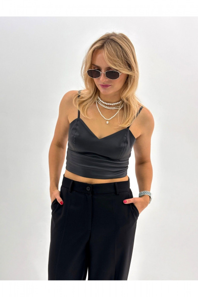 Классические брюки со стрелками из костюмной вискозы DEVITA 3017-2 черный - фото 8